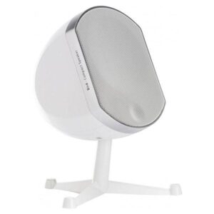Altoparlante compatto bianco con supporto