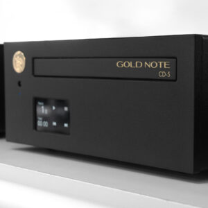 Lettore CD nero con scritta dorata Gold Note.