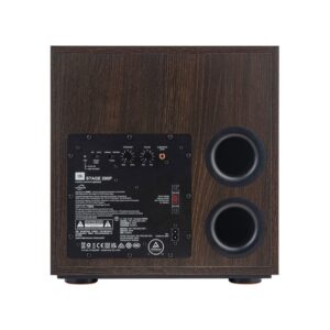 Retro cassa acustica legno con controlli e prese.