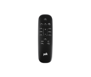 Telecomando nero con pulsanti per soundbar
