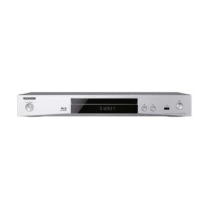 Lettore Blu-ray argento su sfondo bianco