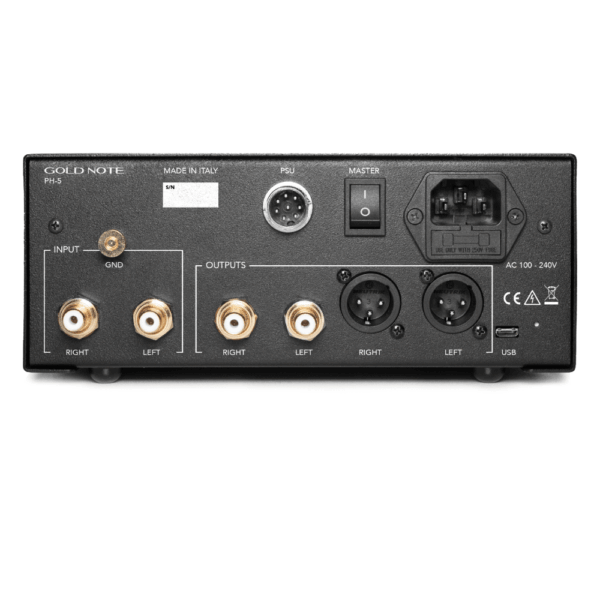 Pannello posteriore amplificatore Gold Note PH-5.