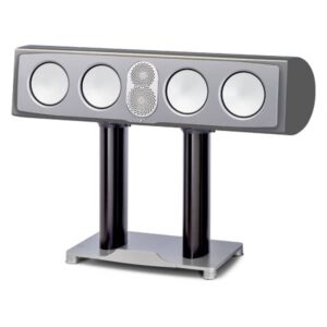 Cassa acustica audio su supporto nero