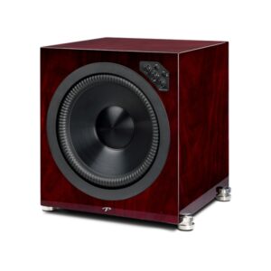 Subwoofer bianco moderno con manopole di controllo