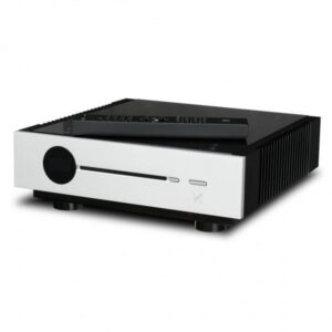 Amplificatore audio nero con telecomando