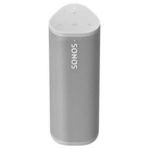 Altoparlante bianco cilindrico con logo Sonos.