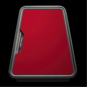 Tagliere Smart Adjust rosso su sfondo nero.