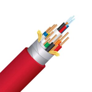 Cavo in fibra ottica multicolore sezionato