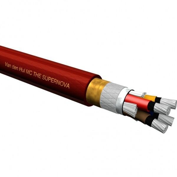Cavo audio rosso multicolore sezionato