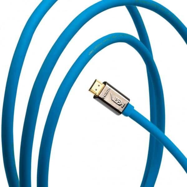 Cavo HDMI blu con connettore metallico