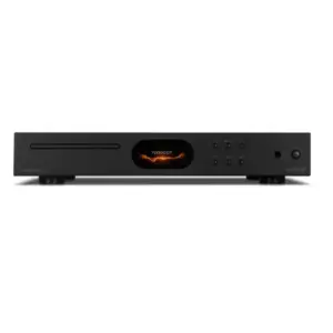 Lettore CD Audiolab 7000CDT con display acceso e controlli sulla parte frontale