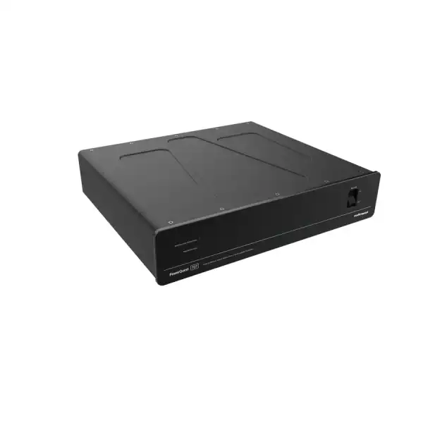 Condizionatore di rete AudioQuest POWERQUEST 707 con superficie nera e interruttore frontale