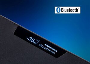 Display cassa Bluetooth con volume.