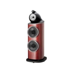 Diffusore da pavimento B&W 801 D4 con finitura in rovere satinato e design curvo