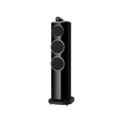 Diffusore da pavimento B&W 804 D4 in finitura lucida nera con tre altoparlanti circolari