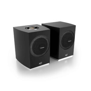 Diffusori Cabasse Rialto neri con griglia frontale e design elegante