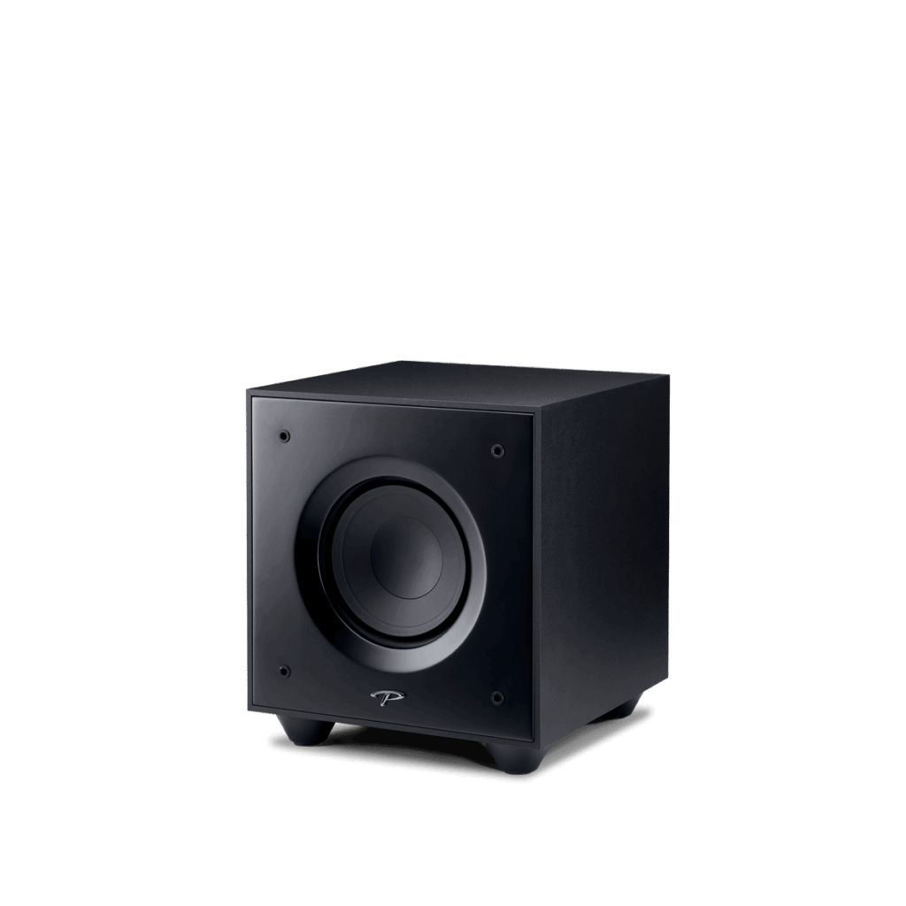 Subwoofer nero per audio di alta qualità.