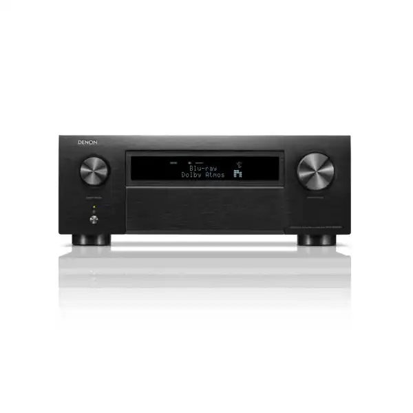Amplificatore Denon AVC-X6800H con display e manopole di controllo frontali