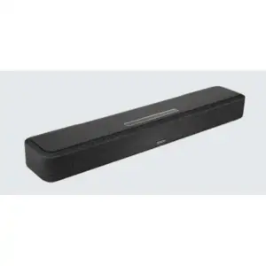 Soundbar Denon Home 550 vista laterale su sfondo chiaro