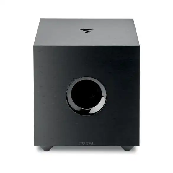 Subwoofer attivo Focal Cub Evo con design cubico e griglia frontale rotonda