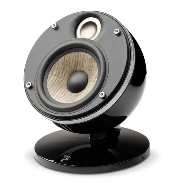 Diffusore acustico Focal Dome Flax Sat 1.0 con design circolare e finitura lucida nera