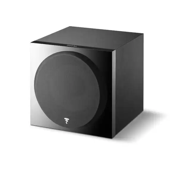 Subwoofer attivo Focal Sub 1000F con design quadrato e griglia nera