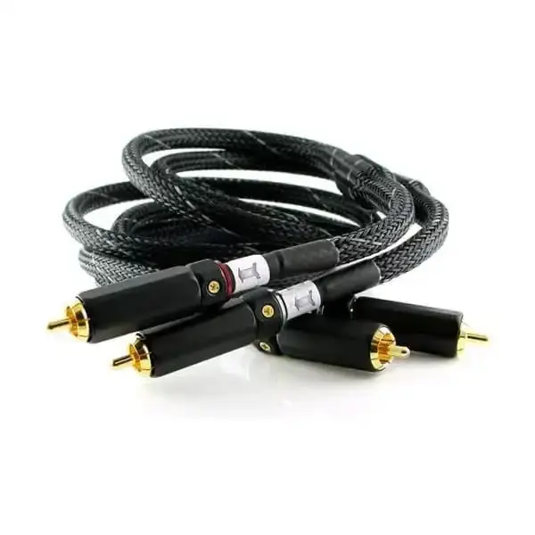 Cavo interconnessione con connettori RCA dorati e rivestimento intrecciato