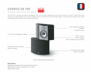Speaker Focal Chorus SR 700, nero satinato.