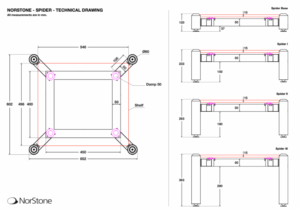 Disegno tecnico supporto Norstone Spider