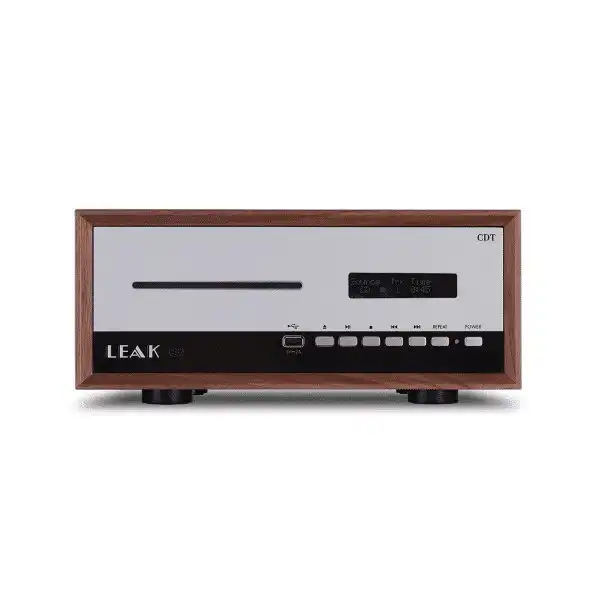 Lettore CD Leak CDT con finitura in legno e pannello frontale bianco