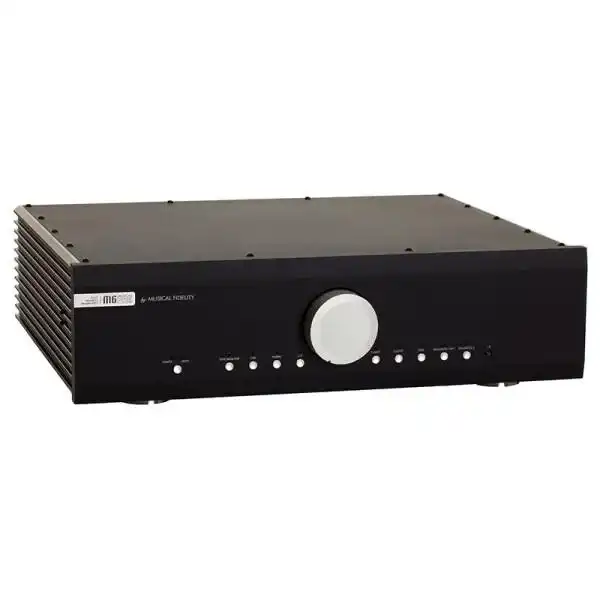 Preamplificatore Musical Fidelity M6s con manopola centrale e pulsanti frontali