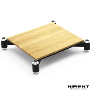 Base supporto audio in legno e metallo