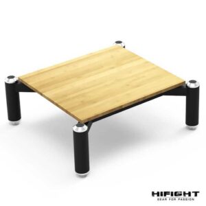 Supporto audio in legno con gambe nere