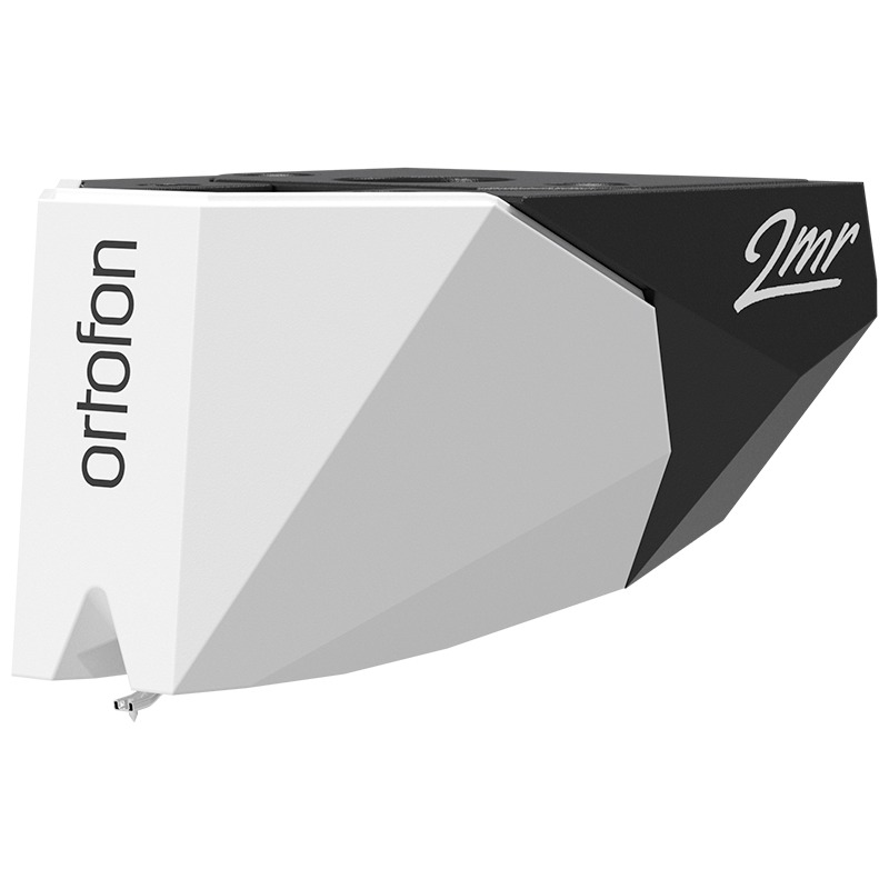 Testina Ortofon 2MR Mono con design angolare e colori bianco e nero