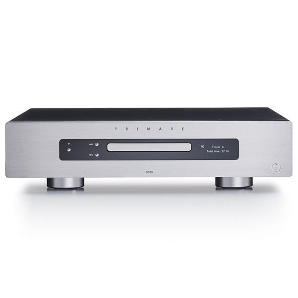 Lettore CD Primare CD35 con pannello frontale argentato e display centrale