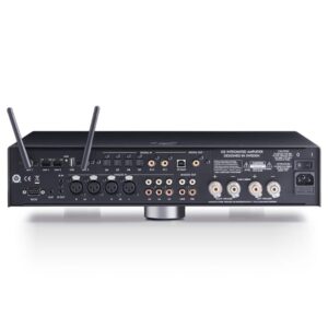 Retro dell'amplificatore integrato Primare I35 Prisma con porte di connessione e antenne