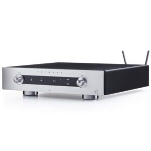 Amplificatore Primare I35 Prisma con pannello frontale e antenna visibile