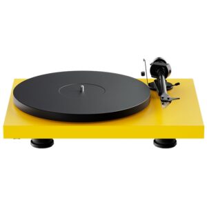 Giradischi Pro-Ject DEBUT EVO 2 con base gialla opaca e piatto nero