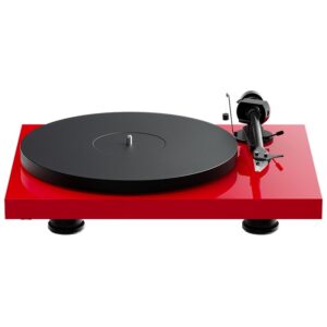 Giradischi Pro-Ject DEBUT EVO 2 con base rossa lucida e piatto nero