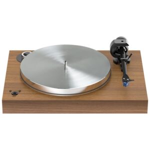 Giradischi Pro-Ject X8 Evolution con piatto in metallo lucido e braccio di lettura in posizione neutra