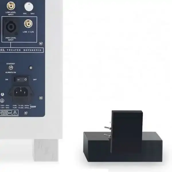 Trasmettitore REL Acoustics Arrow con connessioni posteriori e base di supporto