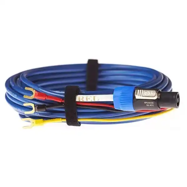 Cavo REL Acoustics Bassline Blue con connettori e guaina blu