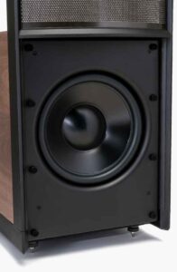 Altoparlante audio nero con bassi profondi
