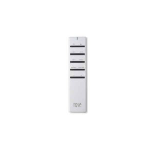 Telecomando bianco elegante con cinque pulsanti