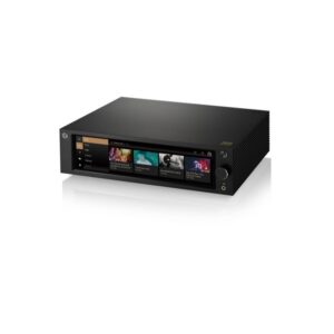 Lettore musicale Hi-Fi con schermo digitale e interfaccia utente visibile