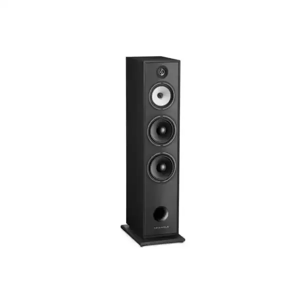 Diffusore da pavimento Triangle BOREA BR10 con tre altoparlanti frontali su sfondo bianco
