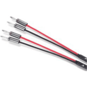 Cavi audio rosso e nero con connettori metallici