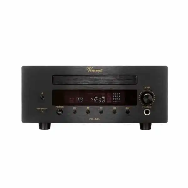 Lettore CD Vincent CD-200 con pannello frontale nero e controlli audio
