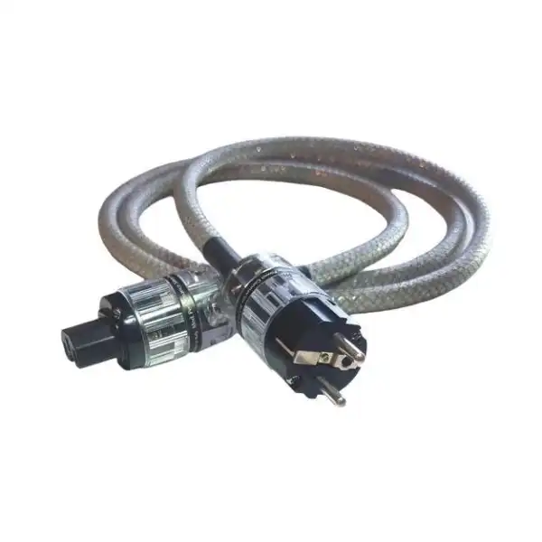 Cavo di alimentazione HiDiamond Performance Silver Power con connettori neri e rivestimento argentato