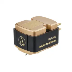 Testina Audio-technica AT33xMLD con finitura dorata e logo in evidenza